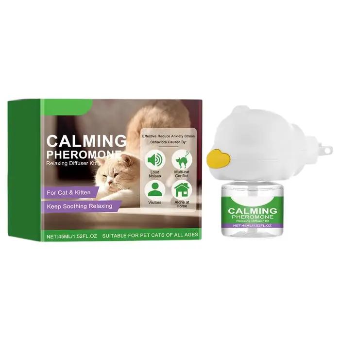 Kit diffuseur de phéromones apaisantes pour chat avec recharge – Soulagement relaxant de l'anxiété et du stress