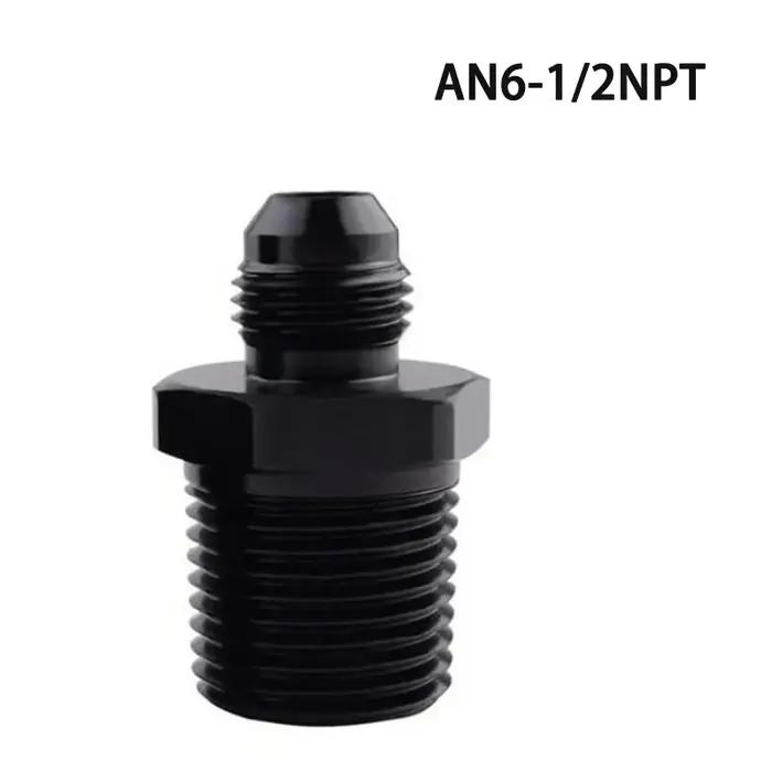 Adaptateur d'union en aluminium avec filetage mâle NPT 6AN AN-6 à 1/2 pouces, connecteur de refroidi