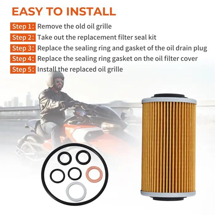 Filtre à huile avec kit de joint pour Can-Am Spyder SM6-SE6 modèles 1330 RT/F3 2014 2015 2016 2017 2