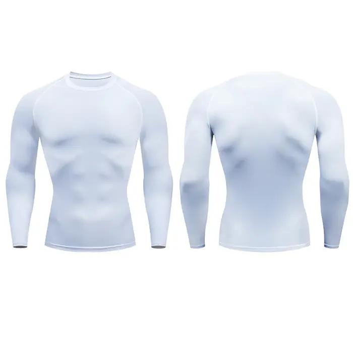 T-shirt de Sport à manches longues pour homme, vêtement de course, de Fitness, d'entraînement, de Jo
