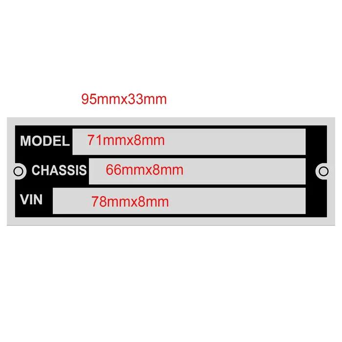 Plaque d'identification de numéro de série VIN vierge pour voiture