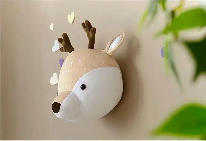 Têtes d'animaux 3D pour chambre d'enfant, chien Akita, décor mural, décor de ferme, pépinière