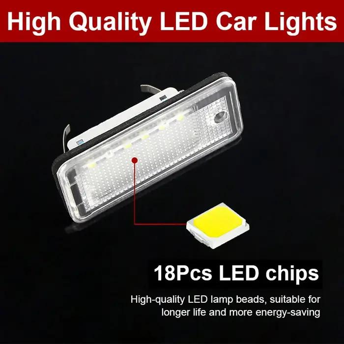 Ampoule de plaque d'immatriculation Led Canbus blanche, 2 pièces, pour Audi A4/S4 (B6 & B7) 2001-200
