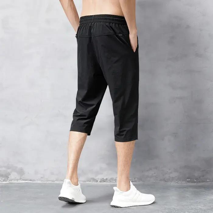 Pantalon court d'été pour hommes, pantalon extensible respirant au toucher glacé, short polyvalent d
