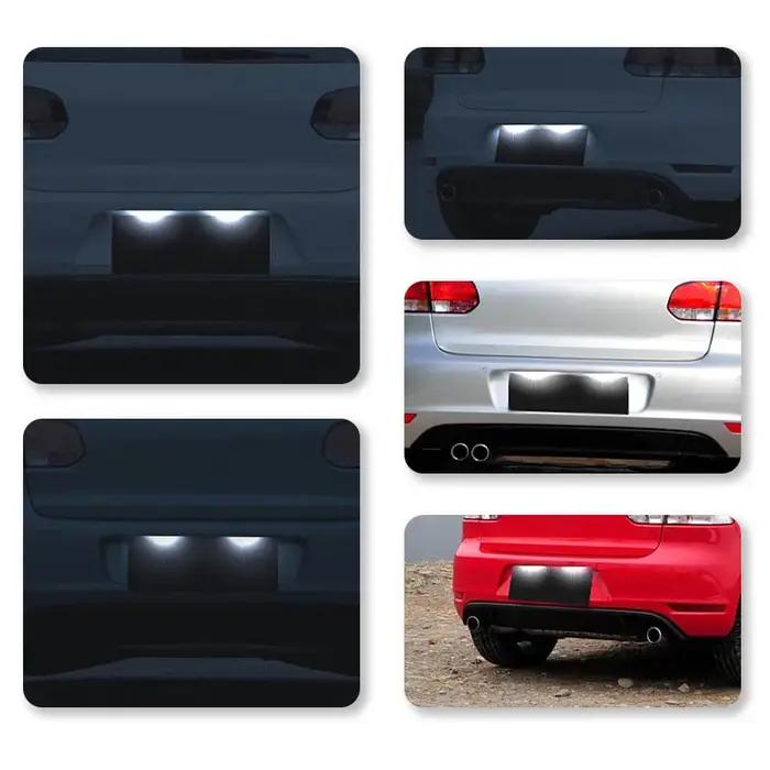 Pour VW Golf 4 5 6 7 MK4 MK7 Passat CC Polo Scirocco Leon Ibiza 2 pièces LED numéro plaque d'immatriculation lumières lampe