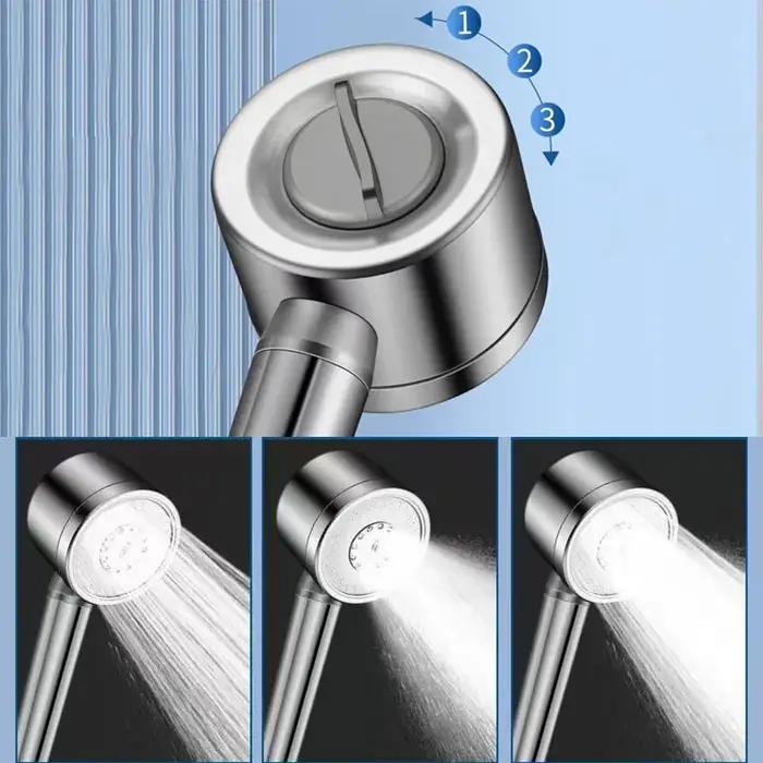 Pomme de Douche Main Filtre Booster Acier Inoxydable 304 Grand Volume Eau Universelle Salle de Bain Douchette