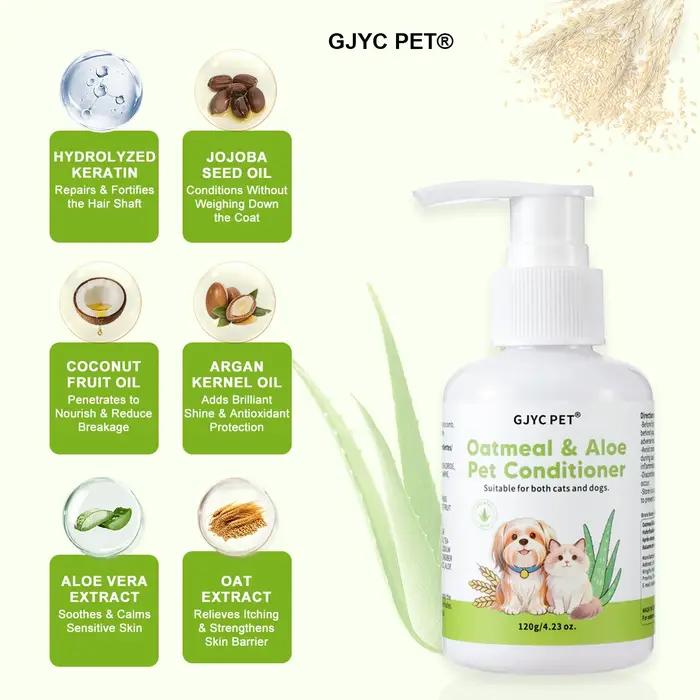 Après-shampooing pour chien et chat à peau sensible formule hydratante démêlante avoine naturelle aloé vera parfum longue durée bain soins pelage doux brillant occasions spéciales