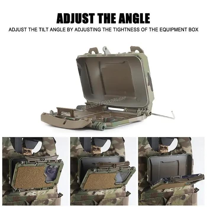Boîtier de rangement téléphone tactique V2 - Support navigation pour équipement MOLLE airsoft chasse