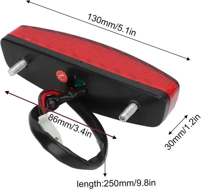 Feu Stop Rouge Pour ATV 12V 3 Fils Feu Arriere Moto Tout Terrain Accessoires De Feux De Signalisation Sécurité Style Et Performance