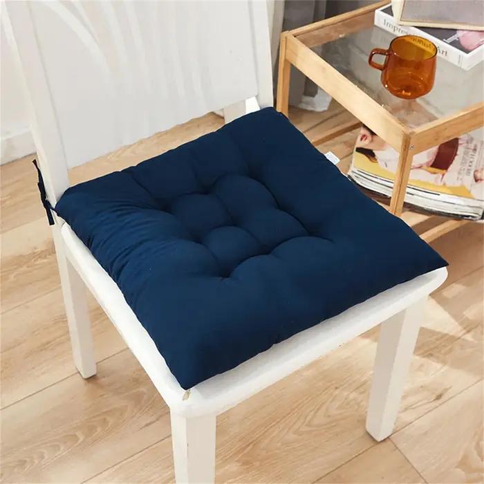 Coussin de Chaise en Polymères Carrés en Coton Doux et Rembourré