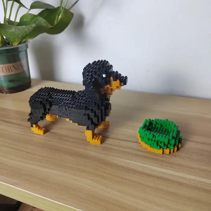 Jouet de bloc de construction pour chien mini teckel ultra mignon : cadeau préféré