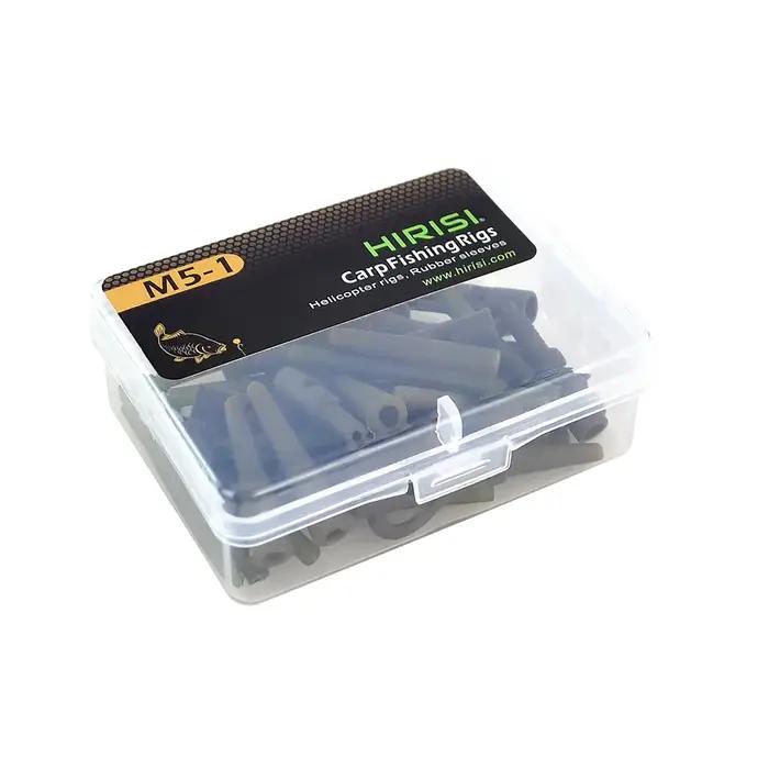 Hirisi 40pcs Clips de sécurité pêche carpe émerillons tail rubber manchon Anti-tangle accessoires de