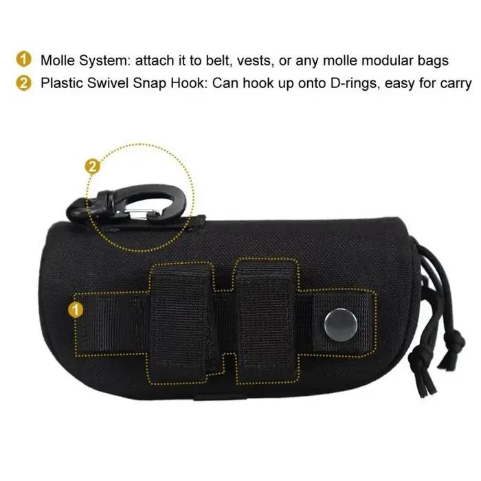Étui à lunettes tactique MOLLE pour chasse - Boîte de protection anti-choc