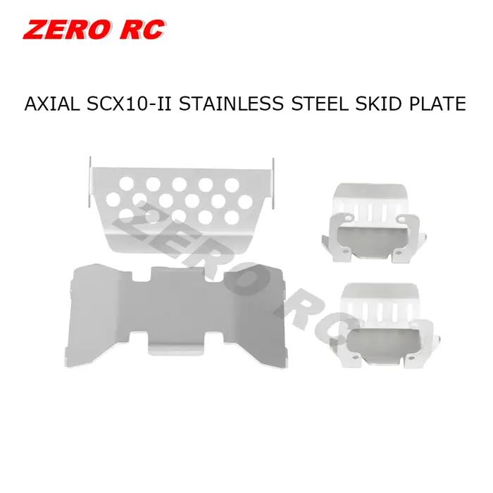 Pare-chocs avant inférieur en acier inoxydable, axe AR44, plaque de Protection pour boîte de vitesses inférieure, pour chenille axiale 1/10 RC SCX10 II 90046