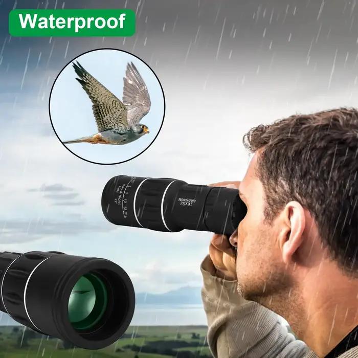 Monoculaire 16x52 Double Mise au Point Portable pour Camping Pêche Chasse Observation à Longue Portée