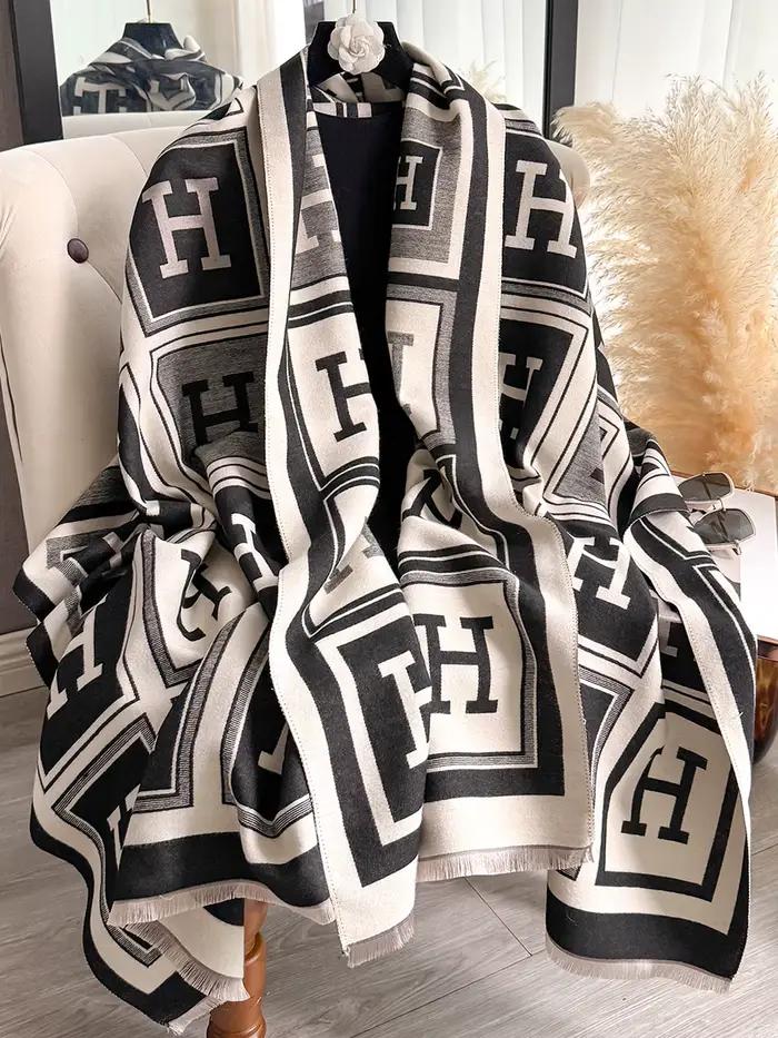 2025 écharpe en cachemire pour femmes hiver chaud châle couverture grand gland femme Poncho élégant