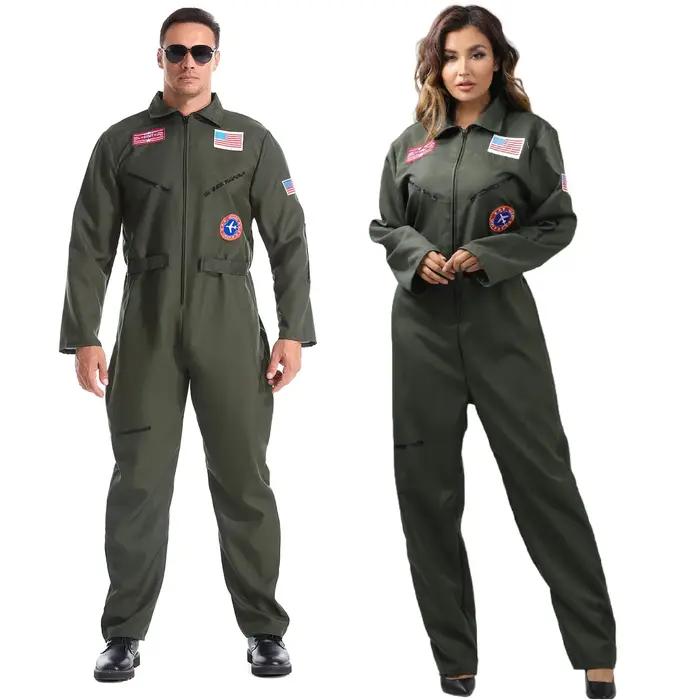 Uniforme de pilote de pistolet supérieur de carnaval d'halloween