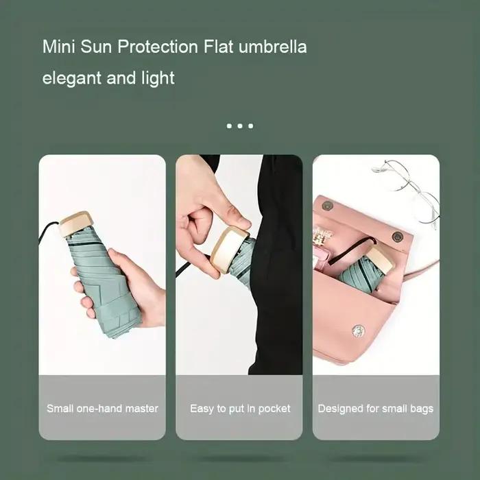 Parapluie de protection UV ultra-léger – Conception compacte et pliable avec poignée en acier inoxydable pour le soleil