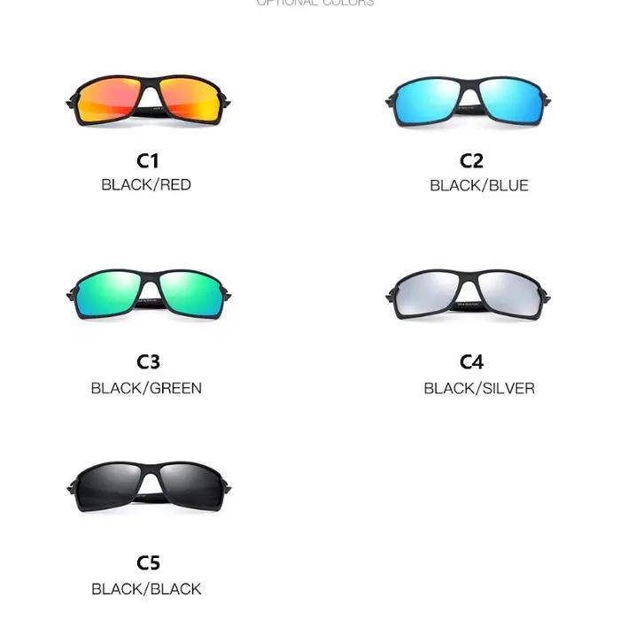 Lunettes de soleil polarisées carrées conduite pêche UV400 hommes - Marque designer sport voyage
