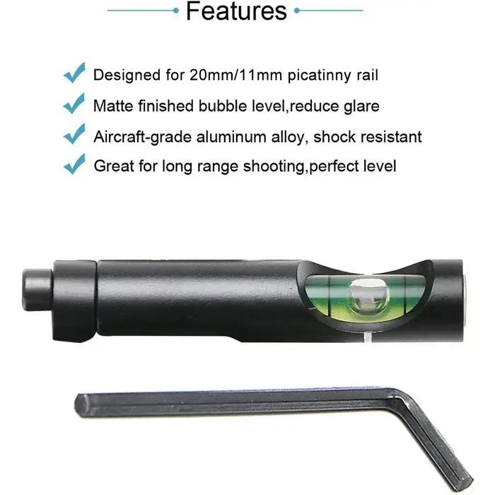 Kit de niveau à bulle Hunting Spirit pour rail Picatinny 11mm/20mm accessoire de chasse pour visée précise et ajustement rapide