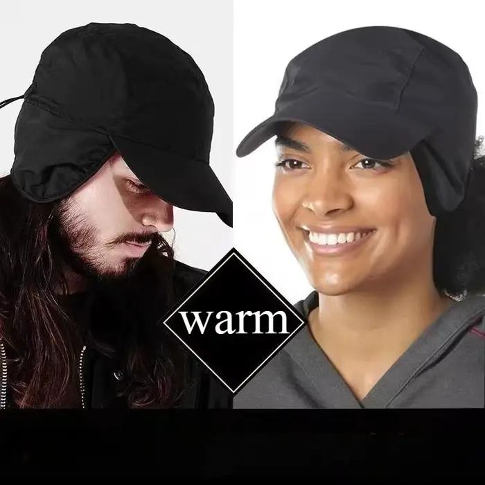 Chapeau de bombardier imperméable homme grand tête 62cm hiver épais chaud casquette de baseball cordon réglable chapeau de ski