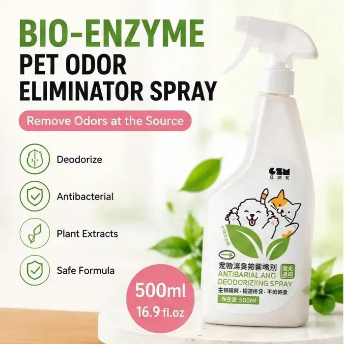 Spray Désodorisant pour Animaux de Compagnie, Éliminateur d'Odeurs d'Urine aux Bio-enzymes, Liquide