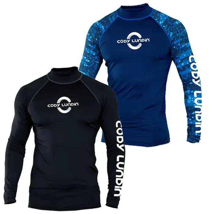 Surf natation plongée T-Shirts serré à manches longues éruption garde maillots de bain hommes Protection UV