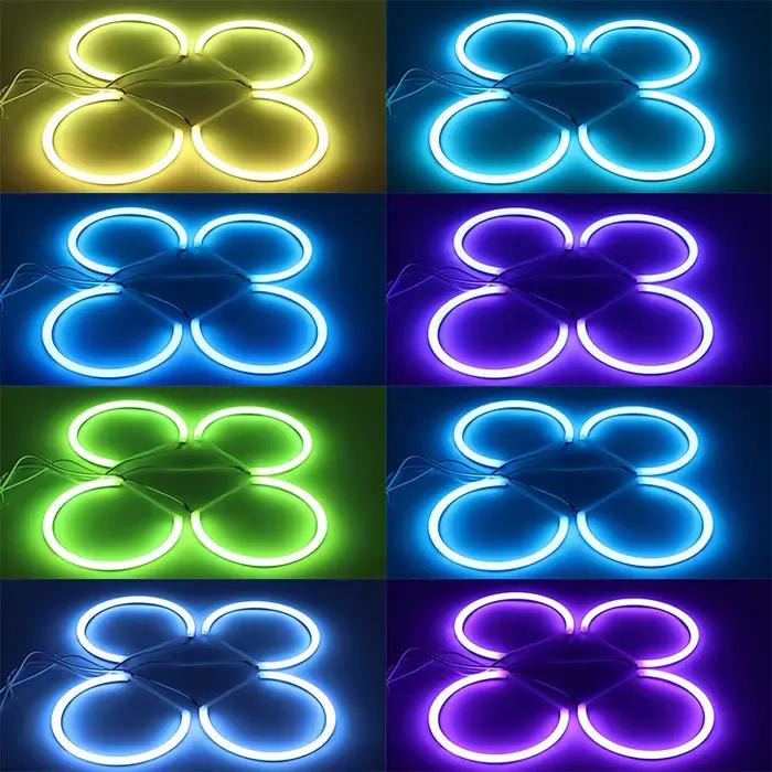 Lait 16 couleurs RGB LED AngHight qualité RGB Angel Eyes Kit 16 couleurs anneau pour BMW E36 série 3
