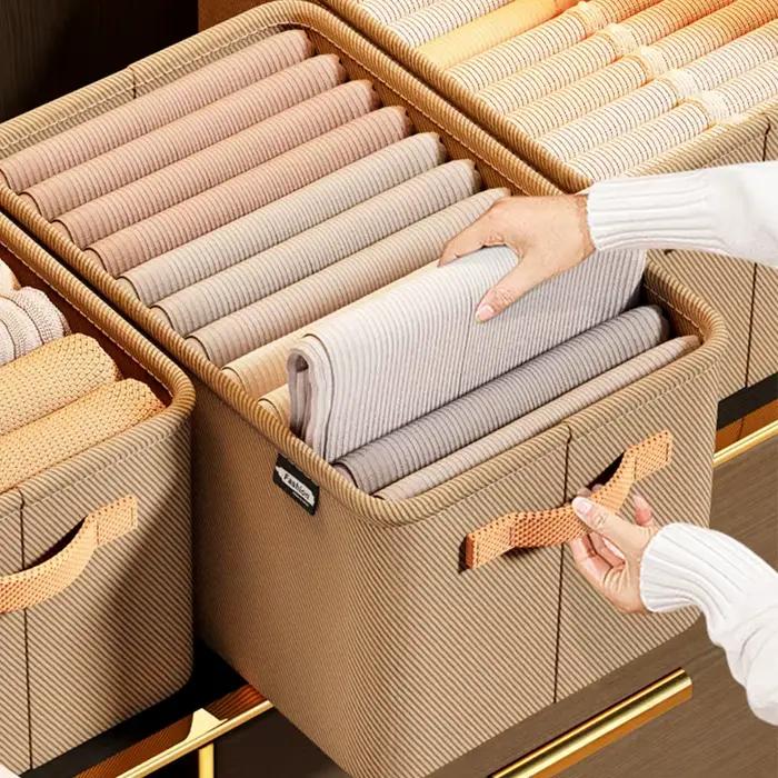 Organisateur de vêtements épais, armoires de rangement pour pantalons et pulls, tiroirs, boîte de rangement pour jeans, garde-robe, organisateurs de vêtements