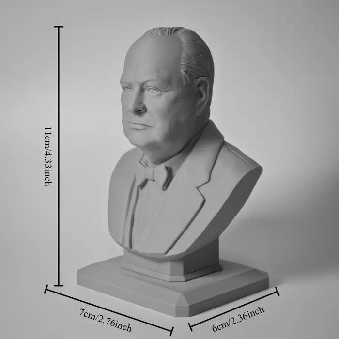 Sculpture Churchill UK imprimée en 3D