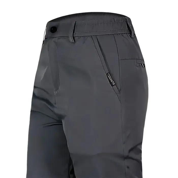 Pantalon décontracté homme 2026 en soie glacée, coupe droite, fin, respirant, pour l'été, style busi