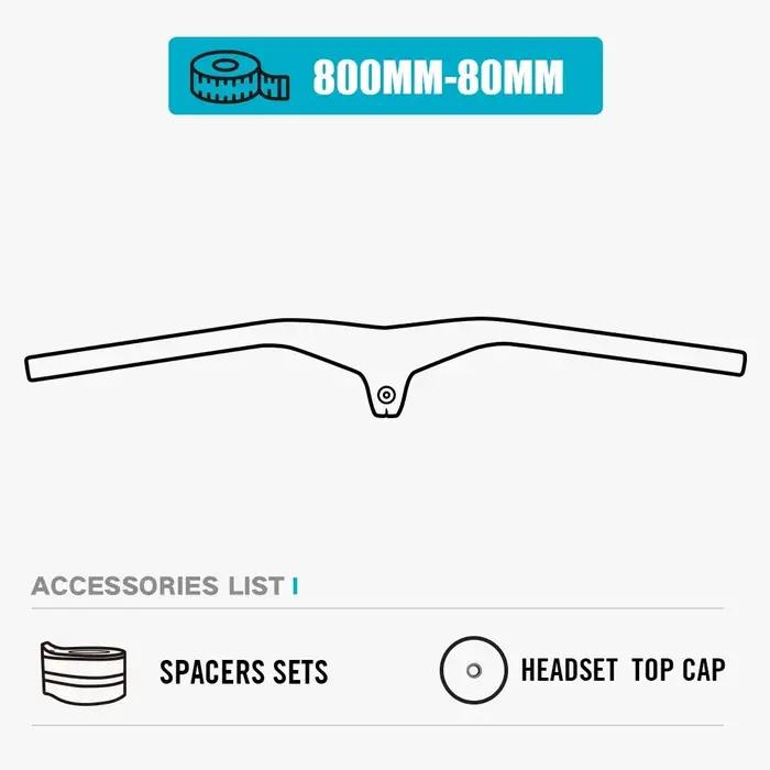 LEXON vélo guidon intégré en Fiber de carbone montée 800mm -7 degrés XC