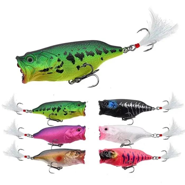 Leurre de pêche Topwater Popper 18g pour bar, chevesne, serpent de mer eau douce action flottante walk the dog occasion pêche en bateau, plage, lac, rivière
