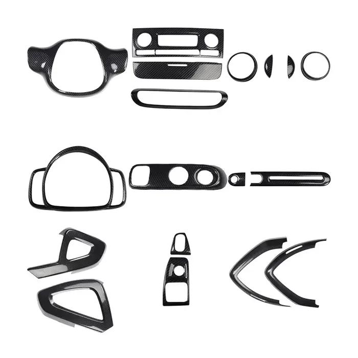 Autocollants intérieurs et extérieurs en fibre de carbone pour Smart Fortwo, décoration de coque de