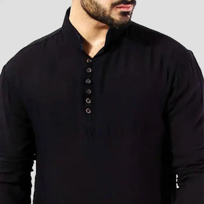 Chemise traditionnelle indienne à manches longues pour hommes style kaftan ethnique tunique décontractée pour événements quotidiens et spéciaux