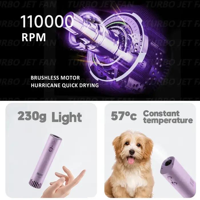 Sèche-cheveux pour chiens haute puissance à ions négatifs