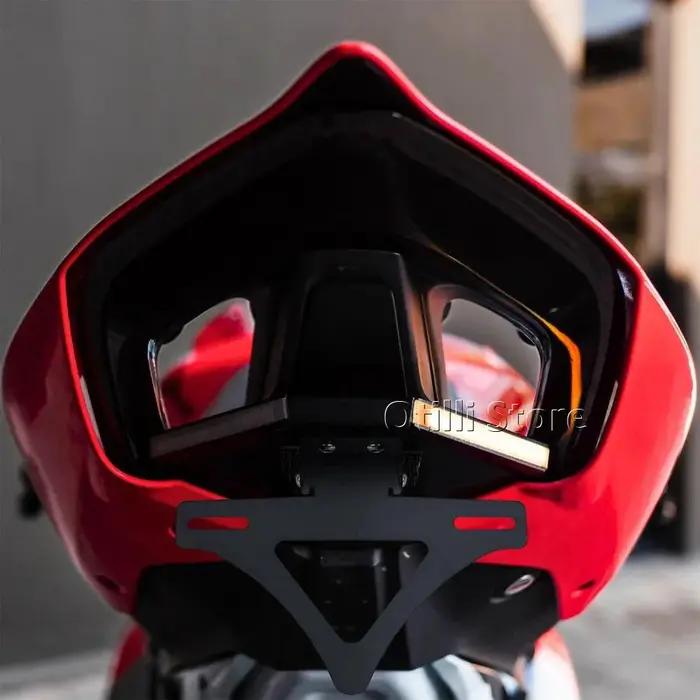 Support de plaque d'immatriculation avec éclairage led pour ducati streetfighter v4 v4s panigale v2 moto nuit sécurité design moderne