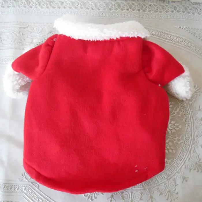 Costume de Noël pour chat en peluche et coton, style doux, rouge, pour fêtes et occasions spéciales
