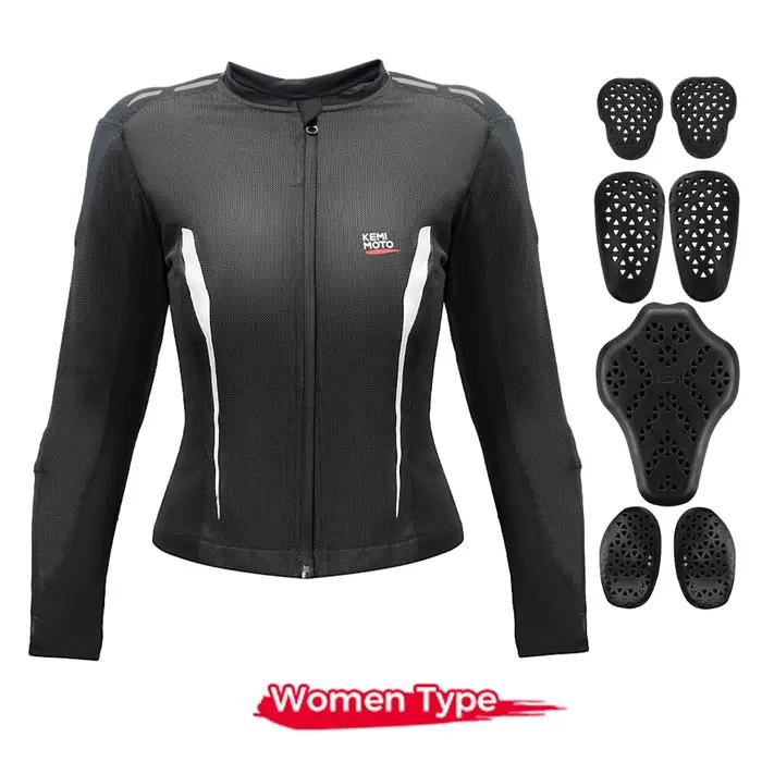Vêtements de moto avec protections pour l'été, pour hommes et femmes, pour la conduite en plein air, équipement de protection CE, vêtements de sport souples, équipement de course, protection corporell