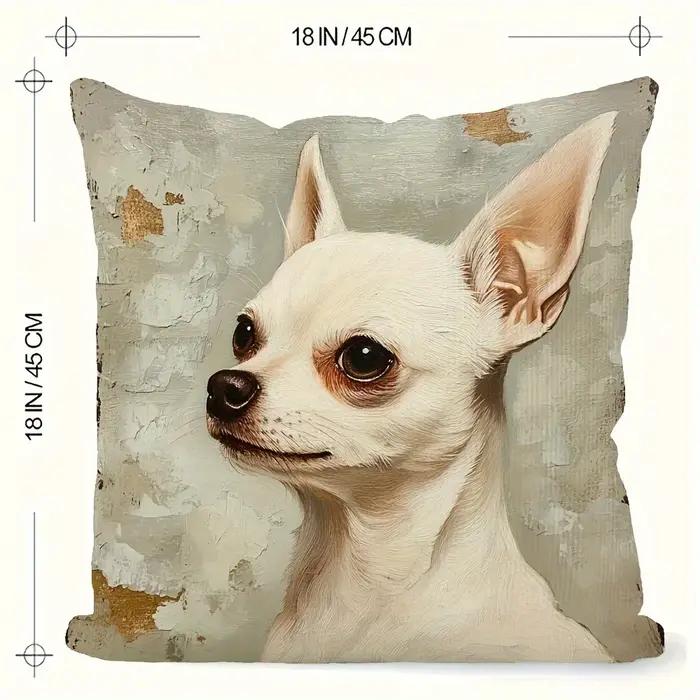 Housse de coussin avec portrait de chien