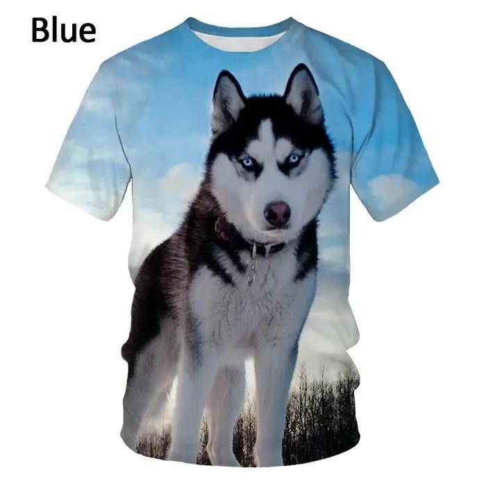 T-shirt homme imprimé chien Husky sibérien 3D pour enfants et adultes occassions quotidiennes casual cool harajuku hip hop