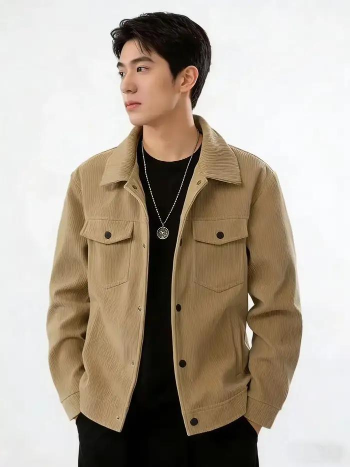 Blouson Trucker en Velours Côtelé Premium pour Homme