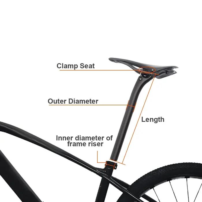 RXL SL tige de selle de vélo vtt canoë en carbone 25.4/27.2/31.6mm Offset 25mm tige de selle en carb