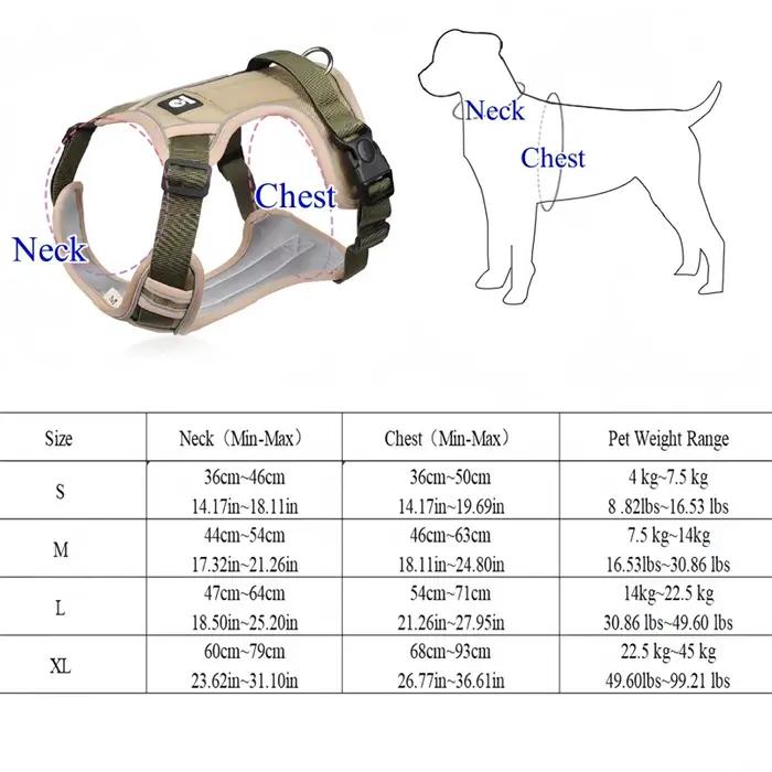 Harnais réfléchissant Oxford 1680D pour chiens de toutes tailles sécurité nuit accessoire animalerie durable élégant