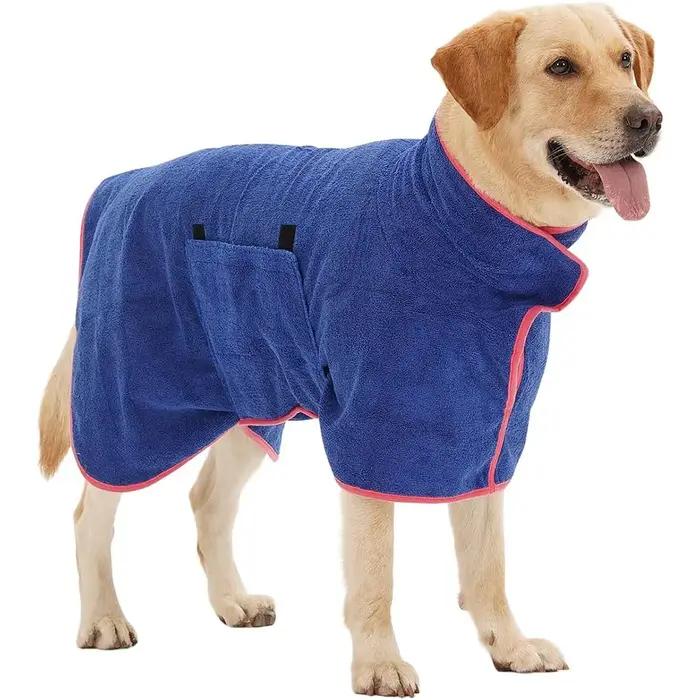 Peignoir absorbant pour chien, serviette de bain à séchage rapide pour animaux de compagnie, grand e