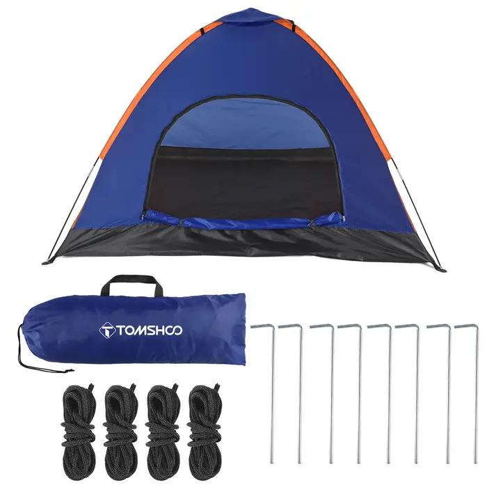 TOMSHOO – tente de Camping légère pour 3 à 4 personnes, tente de randonnée en plein air avec mouche
