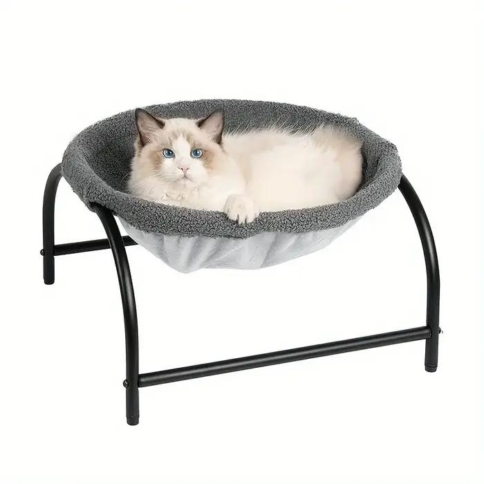 Hamac respirant en peluche douce et chaude pour chats, lit pour chat, espace de repos confortable pour animaux de compagnie, hiver, gris clair, rose, jaune clair, noir