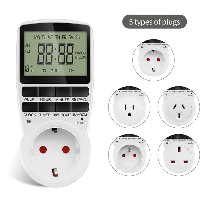 Minuterie numérique électronique, minuterie de cuisine programmable, prise de contrôle 220V EU US UK