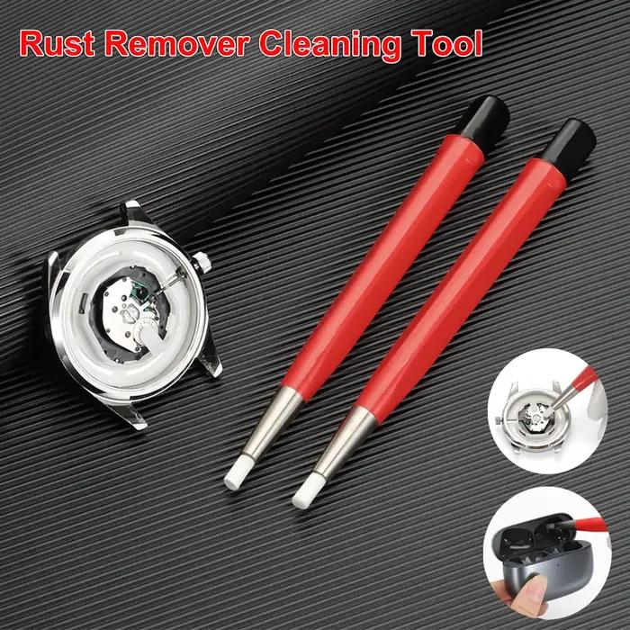 Stylo brosse antirouille pour montre, petit outil de nettoyage antirouille avec pointe en fibre de verre pour montres et élimination de la rouille électronique