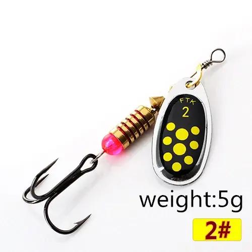 Leurre de pêche FTK 4g 5g 7g 10g 14g spinner appât cuillère pour brochet pêche en bateau plage lac rivière étang océanique